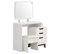 QYYZTQY High-End Compact Dressing Table Vanity Desk with Flip Up Mirror and Stool Space Saving