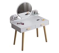 QYYZTQY High-End Compact Dressing Vanity Desk with Flip Up Mirror and Stool Space Saving 23.6x15.7x28.7inch (Color Wood Size : Table+Stool) (White Table)