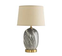 QYYZTQY High-End Fabric Marble Desk Light Luxury Study Office Desk Lamp for Living Room Tea House Bedroom Bedside Table Lamp Villa Clubhouse Front Desk Decoration Lighting Fixture