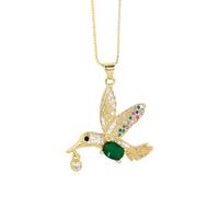 QYYZTQY Hummingbird Necklace For Women, Hummingbird Zircon Pendant Necklace Grace Bird Choker, Peace Dove Necklaces, Rainbow Animal Necklaces