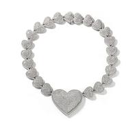 QYYZTQY Iced 17 mm Full Cz Diamond Heart Bling Evening para Mujer, joyería de Cadena de Diamantes Hip Hop chapada en Oro con Caja de Regalo