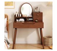 QYYZTQY Illuminated Makeup Vanity Set with Mirror Stool Drawers & Open Shelves - Stylish Dressing Table for Bedroom & Beauty Room Makeup Station for Women