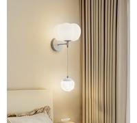 QYYZTQY Indoor Adjustable Length Lamp Creatively Wall Nordic Decorative White Iron for Corridor Bedroom Living Room (D,Warm Light)