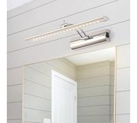 QYYZTQY Indoor Bathroom Waterproof with Lamp Rotatable 3000K/6000K Wall Silver Mirror Minimalist Decorative for Living Room Bedroom Hallway (40cm,Warm Light)