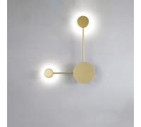 QYYZTQY Indoor Lamp Nordic Circle Background Creatively Decorative Wall Acrylic for Living Room Bedroom Hallway (6 Golden Heads,White Light)