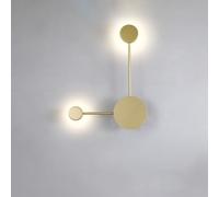 QYYZTQY Indoor Lamp Nordic Circle Background Creatively Decorative Wall Acrylic for Living Room Bedroom Hallway (6 Golden Heads,White Light)