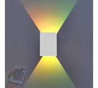 QYYZTQY Indoor Light 16RGB Dimming Lamp with Remote Control Decorative Creatively Wall Aluminium for Bedroom Living Room Corridor (White,1 Pack)