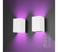 QYYZTQY Indoor Light 16RGB Dimming Lamp with Remote Control Decorative Creatively Wall Aluminium for Bedroom Living Room Corridor (White,1 Pack)