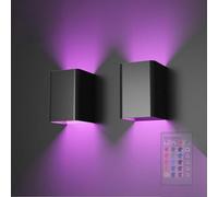 QYYZTQY Indoor Light 16RGB Dimming Lamp with Remote Control Decorative Creatively Wall Aluminium for Bedroom Living Room Corridor (White,1 Pack)