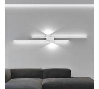 QYYZTQY Indoor Light Nordic Lamp Creative Long Strip Background Decorative Wall Iron for Bedroom Living Room Corridor (Black+White-White Light,120cm)