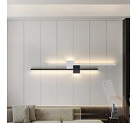 QYYZTQY Indoor Light with Remote Control Lamp Dimmable 2700K-6500K Wall Iron Aluminum Long Rectangular for Living Room Bedroom (120cm,Black + White)