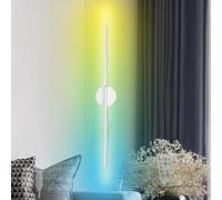 QYYZTQY Indoor Long Light with Remote Lamp RGB Dimmable USB Rechargeable Wall Rotation Touch Control for Living Room Bedroom Bedside (1 Pack,Silver)