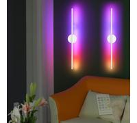QYYZTQY Indoor Long Light with Remote Lamp RGB Dimmable USB Rechargeable Wall Rotation Touch Control for Living Room Bedroom Bedside (1 Pack,Silver)