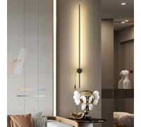 QYYZTQY Indoor Remote Control Light 2700K-6500K Dimmable Lamp with in Cord Wall ° Rotate Long for Bedroom Hallway Living Room (Gold,60cm)