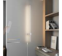 QYYZTQY Indoor Remote Control Light 2700K-6500K Dimmable Lamp with in Cord Wall ° Rotate Long for Bedroom Hallway Living Room (Gold,60cm)