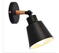 QYYZTQY Indoor Wall Lamp, Vertical Adjustable Plug in Wall Light, Wall with Metal Shade, Farmhouse Light Fixture for Bedroom (Color : Black)