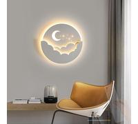 QYYZTQY Indoor White Lamps with Remote Control Sconces 2700K-6500K Dimmable Wall Creative Moon Sun Decorative for Living Room Bedroom Bedside (B)