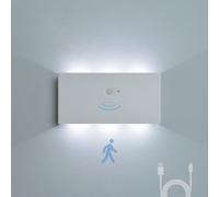 QYYZTQY Indoor with Motion Sensor Lamp USB Rechargeable Battery Operated Wireless Wall 2700K/6500K Magnetic for Living Room Bedroom Stairs (D-Warm Light,2 Packs)