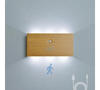 QYYZTQY Indoor with Motion Sensor Lamp USB Rechargeable Battery Operated Wireless Wall 2700K/6500K Magnetic for Living Room Bedroom Stairs (D-Warm Light,2 Packs)