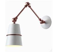 QYYZTQY Industrial Adjustable Swing Arm Lamp, Farmhouse Mounted Metal Foldable Wall, Hardwired Light Fixture for Bedroom Bedside House Reading Living Room Hallway Kitchen Loft (