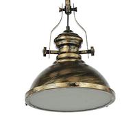 QYYZTQY Industrial Antique Pendant Lamp Frosted Diffuser Light Iron Pendent Light Mounted Fixture Retro Hanging Ceiling Light in Brass Compatible with Dining Table Restaurant Kit