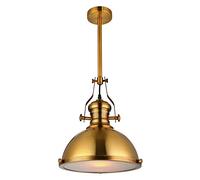 QYYZTQY Industrial Antique Pendant Lamp Frosted Diffuser Light Iron Pendent Light Mounted Fixture Retro Hanging Ceiling Light in Brass Compatible with Dining Table Restaurant Kit