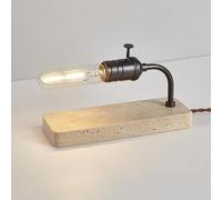 QYYZTQY Industrial Desk Table Lamp Natural Stone Marble Table Lamp Dimmable Switch Mid Century Desktop Lamp Rustic Farmhouse Nightstand Lamp for Bedroom Living Room Home Office
