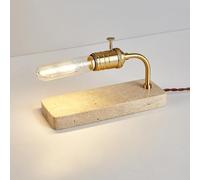 QYYZTQY Industrial Desk Table Lamp Natural Stone Marble Table Lamp Dimmable Switch Mid Century Desktop Lamp Rustic Farmhouse Nightstand Lamp for Bedroom Living Room Home Office