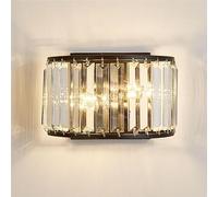 QYYZTQY Industrial K9 Crystal Wall E12/ Base Geometry Creative Vanity Gold Bathroom Wall Mounted Light for Living Dining Bedroom Corridor Home Indoor Wall Light(Black)