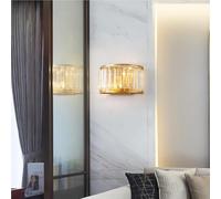 QYYZTQY Industrial K9 Crystal Wall E12/ Base Geometry Creative Vanity Gold Bathroom Wall Mounted Light for Living Dining Bedroom Corridor Home Indoor Wall Light(Gold)