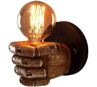 QYYZTQY Industrial Retro Wall Lamp Fist Shape Wall Creative Antique Wall Light Fixtures E27 Resin Wall Washer for Bedroom Living Room Bedside Aisle Hallway Bar Cafe Loft (Color : Left) (Color :