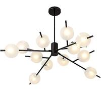 QYYZTQY Industrial Rustic Sputnik G9 Pendant Compatible with Farmhouse Hanging Ceiling Light Adjustable Height Black and Gold Finish, Chandelier