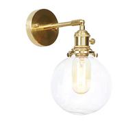 QYYZTQY Industrial Wall Lamp, Retro Globe Glass Lampshade Wall Lights with Fixture for Home Hotel Corridor Decorate Wall Sconces Lighting E27 Base,D (Color : E)
