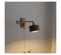 QYYZTQY Industrial Wall Light Rotatable Wall Lamp with Pull Chain Lighting Fixtures for Bedroom, Living Room, Reading, Corridor, Hotel,Wood (Color : Brown)