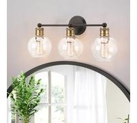 QYYZTQY Industrial Wall Light with Clear Globe Glass Shade - Retro Creatively for Mirror Living Room, Hallway (Silver)