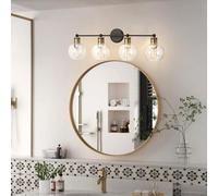 QYYZTQY Industrial Wall Light with Clear Globe Glass Shade - Retro Creatively for Mirror Living Room, Hallway (Silver)