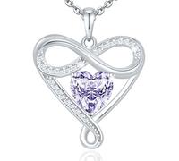 QYYZTQY Infinity A Elegant Silver Women, Love Heart Birthday, Anniversary, Valentine’s Day Girlfriend, Wife, Mom, or Her, Jewelry for Girls