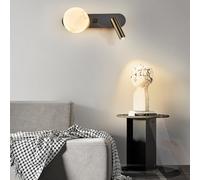 QYYZTQY Interior Light Remote Control 2700K-6500K Dimmable Wall Lamp with Spotlights Iron Aluminium for Bedroom Living Room Kitchen (White)