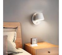 QYYZTQY Interior with Lamp Adjustment Brightness Wall Aluminium Acrylic Rotatable Geometric for Kitchen Bedroom Living Room (Black Rectangle,White Light)