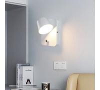 QYYZTQY Interior with Lamp Adjustment Brightness Wall Aluminium Acrylic Rotatable Geometric for Kitchen Bedroom Living Room (Black Rectangle,White Light)