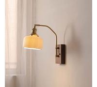 QYYZTQY Japanese Interior Deco Wall Lights Adjustable Wall Lamps Ceramic Shade Brushed Brass Wall E27 1-Light Corridor Living Room Wall Lighting Fixture Decor Lamp A (Size : B)