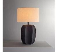 QYYZTQY Japanese Style Desk Lamp Minimalism Ceramic Table Lamp Vintage Night Lamp Bedroom Living with Fabric Shade E27*1 for Hotel Cafe Decorative 38 * 65cm