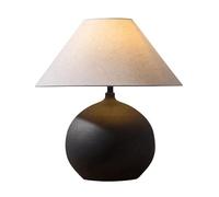 QYYZTQY Japanese Style WABI-sabi Bedside Desk Light Handmade Ceramic Fabric Desk Lamp for Living Room Bedroom Study Room Table Lamp B&B Villa Showroom Clubhouse Designer Decoration Lighting Fixture