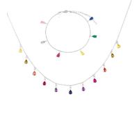 QYYZTQY Jewellery Women Stars and Moon Necklace Bracelet - Fashion s925 Solid Color Set, Engagement Bridal Bridesmaid Prom Wedding Jewelry