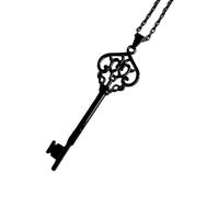 QYYZTQY Key Necklace For Women and Men, 925 Sterling Silver Vintage Key Necklace, Key Necklaces For Women, Lock and Key Necklace, Skeleton Key Necklace, Heart Key Necklace