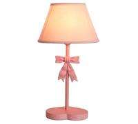 QYYZTQY Kids Bedside Table Lamp Metal Bow Pink Table Lamp for Girls Room Fabric Shade Tall Skinny Cute Desk Lamp Princess End Nightstand Light for Children Bedroom Nursery Room