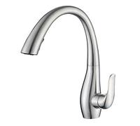 QYYZTQY Kitchen Faucet with Pull Down Sprayer Stainless Steel Brushed Hot and Cold Dual Mode Hidden Brushed Nozzle 360° Rotation Faucets for Kitchen Sinks