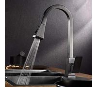 QYYZTQY Kitchen faucets with Pull Down Sprayer, Black, 2, Hot and Cold Telescopic Rotating Single Handle, All Copper, Kitchen Sink, Faucet Pull out-Black B