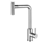 QYYZTQY Kitchen faucets with Pull Down Sprayer Commercial Single Handle Swivel, Hot and Cold, 304 Stainless Steel-Brushed B(Brushed a)
