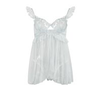 QYYZTQY Lace Lingerie Babydoll Ruffle Dress for Women Chemise Nightgown Mesh See Through Cute Bridal Nightdress